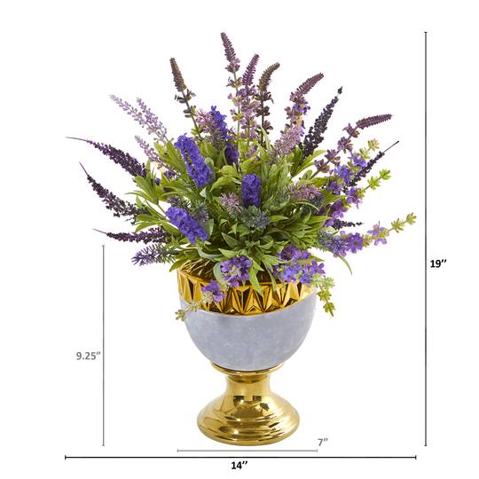 19" Lavender Arrangement in Decorative Urn